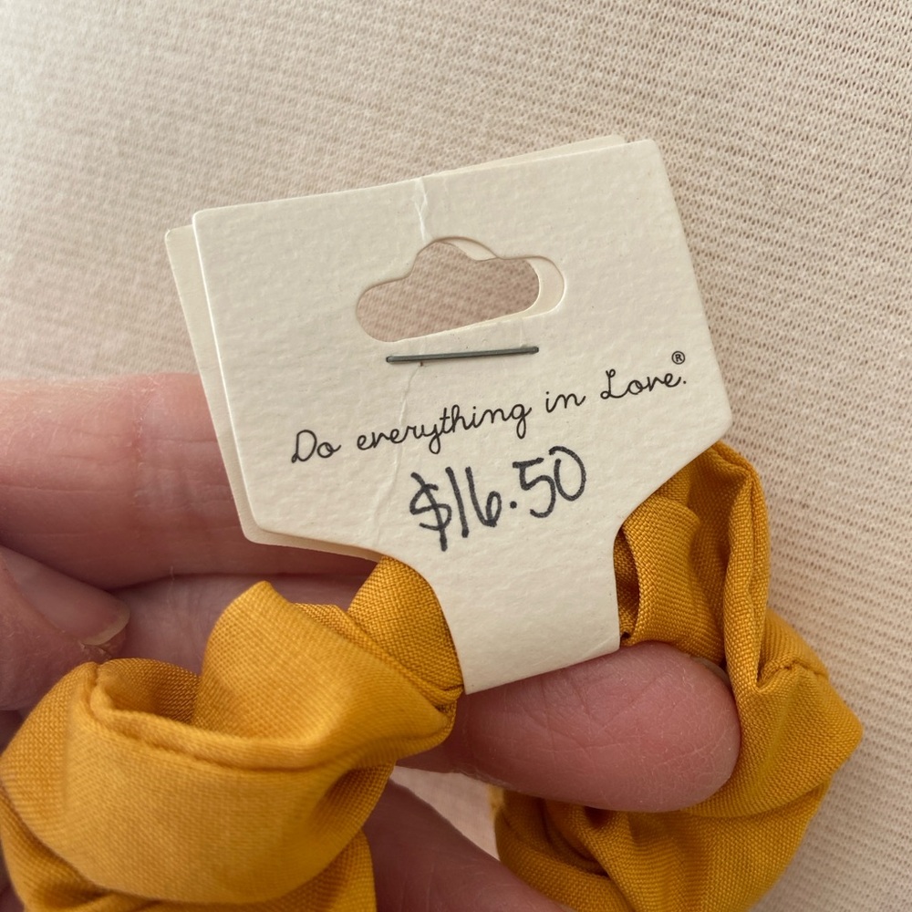 Mustard Gameday Pony Tail Scarf NWT - Picture 3 of 4